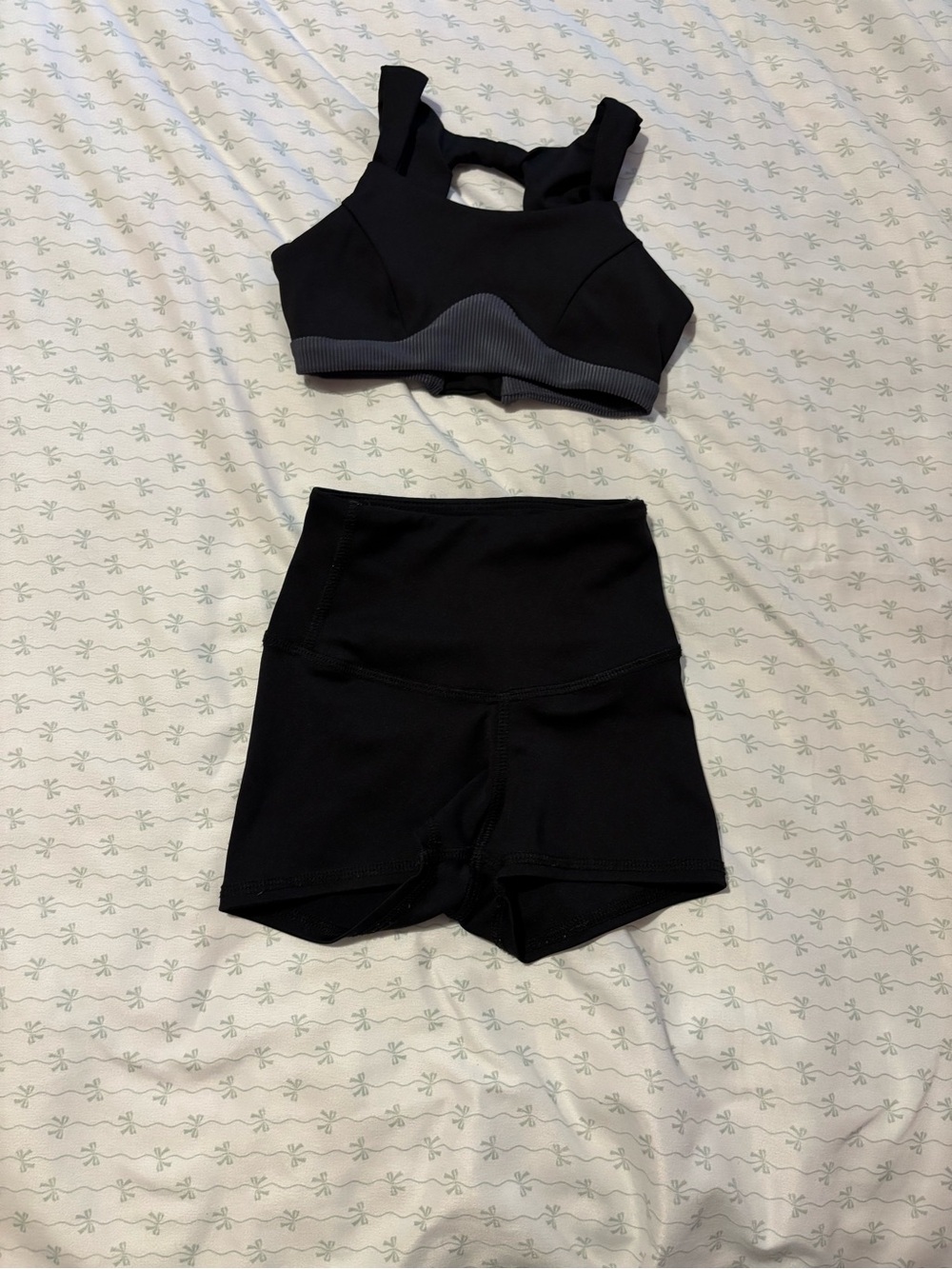Kids Black Bike Shorts Matching Active Set - Sport Bra  Tiger Friday